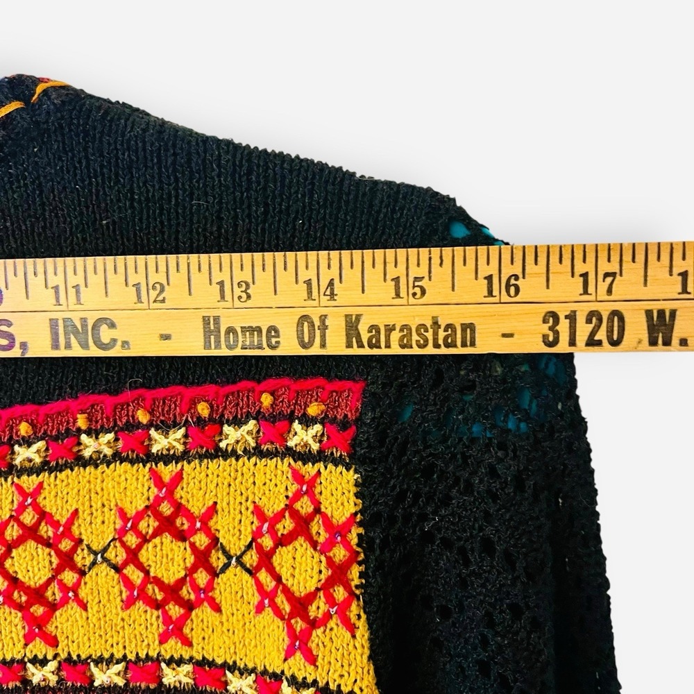Vintage‎ Susan Bristol Sweater Cardigan Petites S Floral Embroidered 3/4 Sleeve - Picture 11 of 11